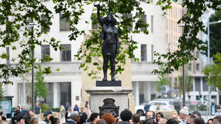 Statue of Black Lives Matter Protester Replaces Toppled Statue of Racist Old White Man
